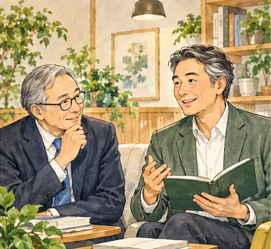 メンターが若手に寄り添う様子